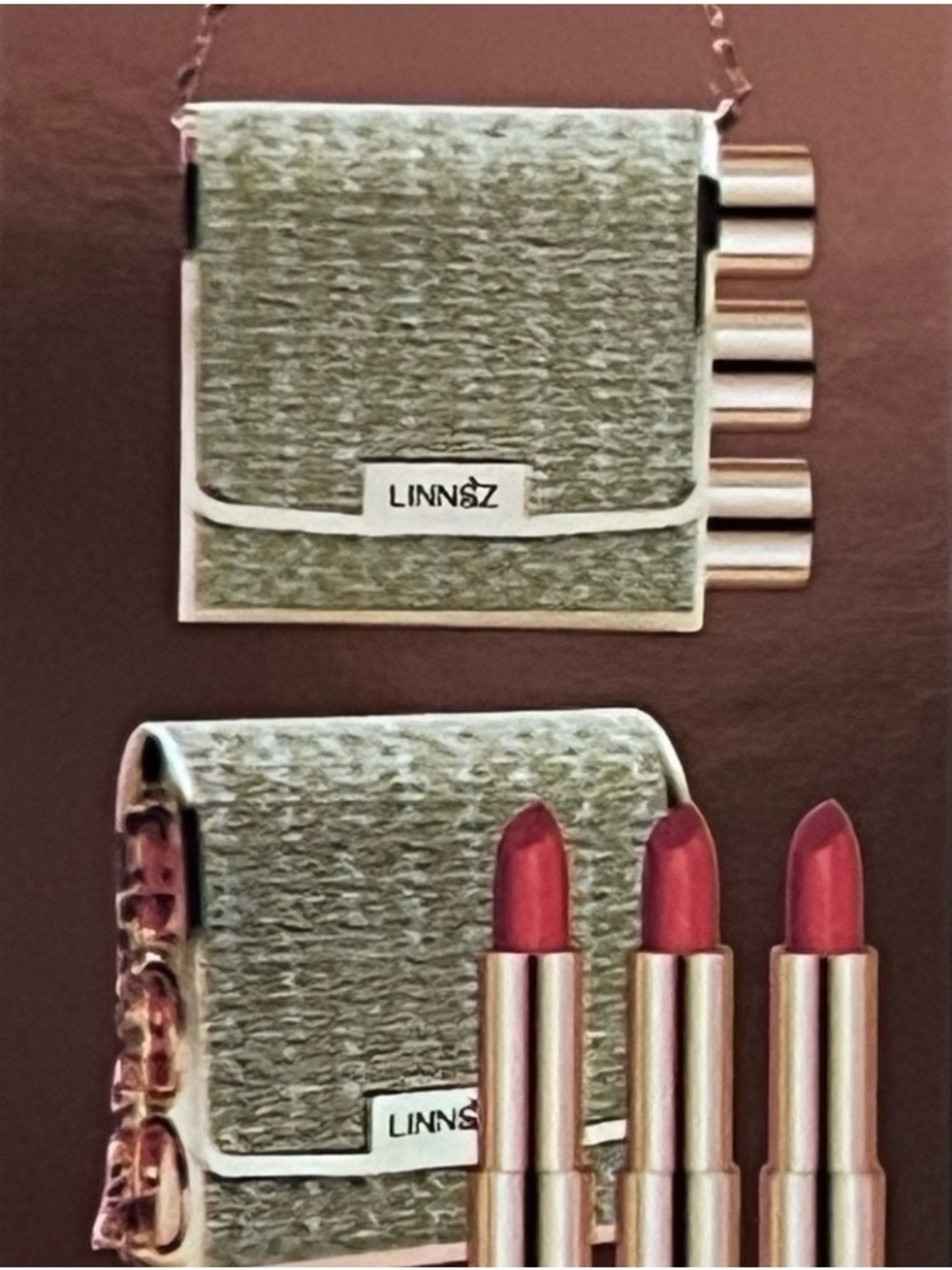 Shimmer Clutch & Red Lipstick Set - Rose Gold & Red - Picture 10 of 10